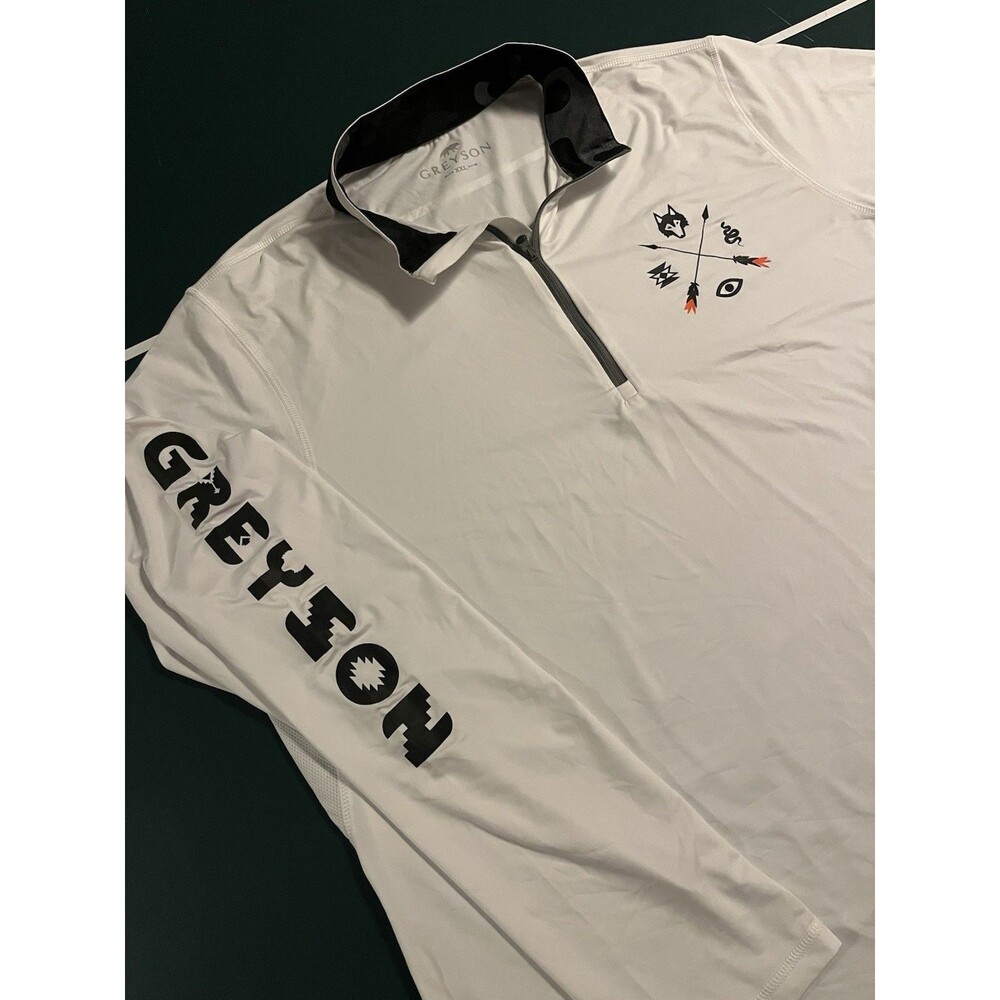 Greyson Golf 1/4 Zip Sport Performance White Pullover Men’s 2XL Wolf Preppy